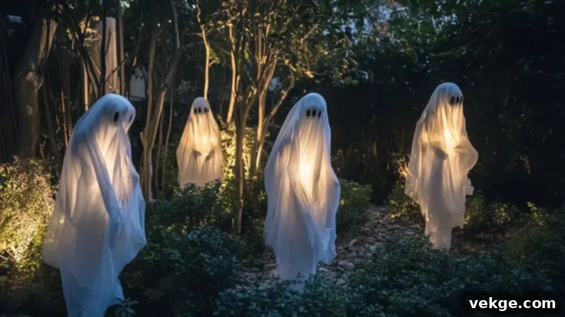 Ghostly Yard Guardians - Floating Lawn Ghosts Halloween Decorations