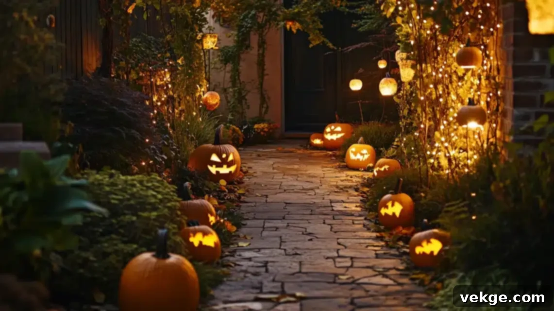 Pumpkin Path Illumination - Magical Pumpkin Walkway Halloween Decor