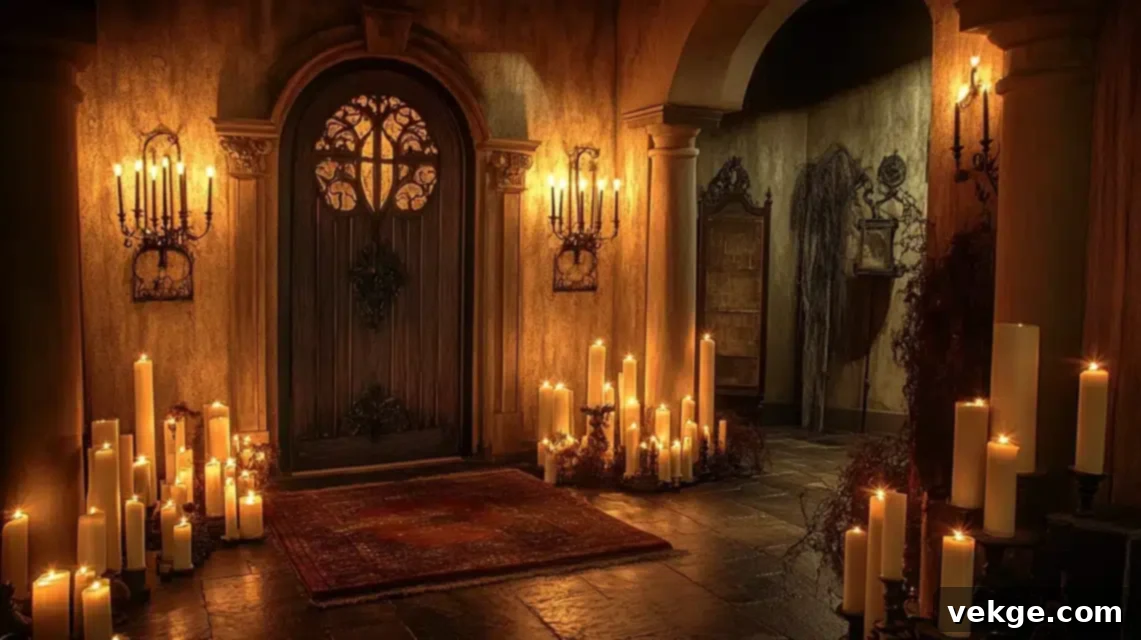 Gothic Entry Design - Haunted Front Door Halloween Decorations