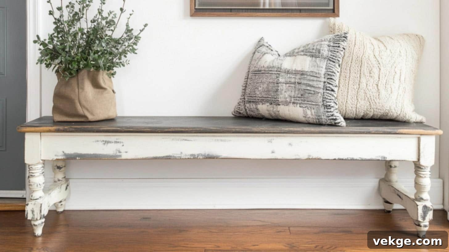 Custom Entryway Bench Chalk Paint Idea
