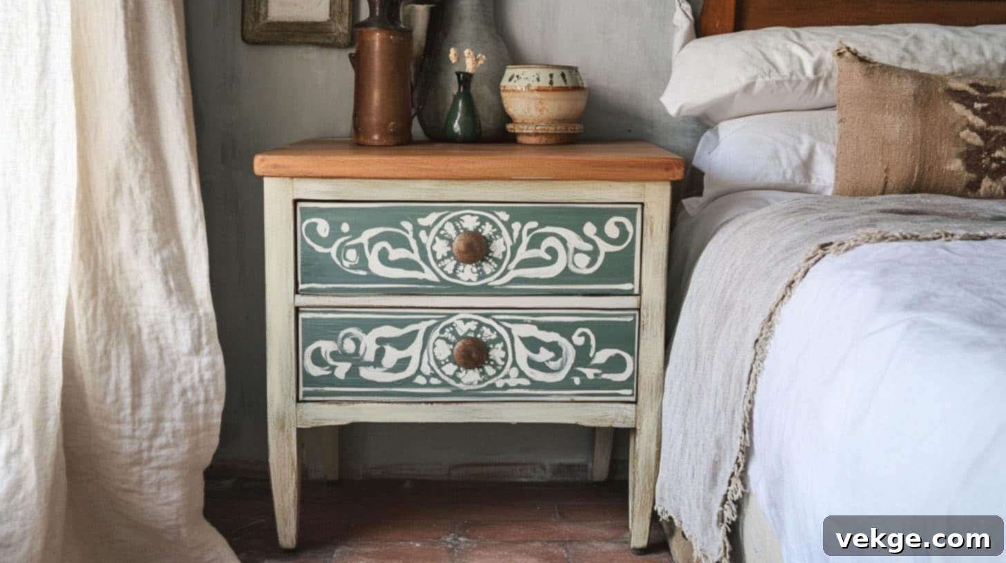 Boho-Inspired Bedside Table with Chalk Paint