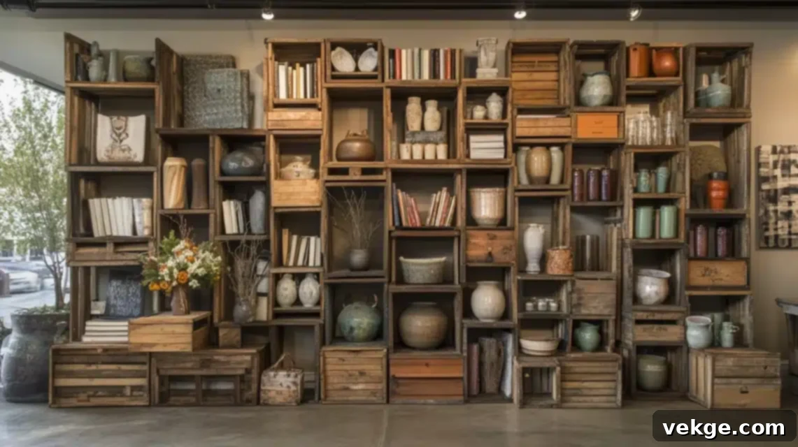 Rustic Wine Crate Gallery - Upcycled Shelving
