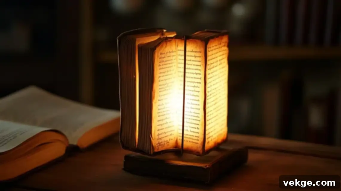 Unique Old Book Light Stand with LED strip