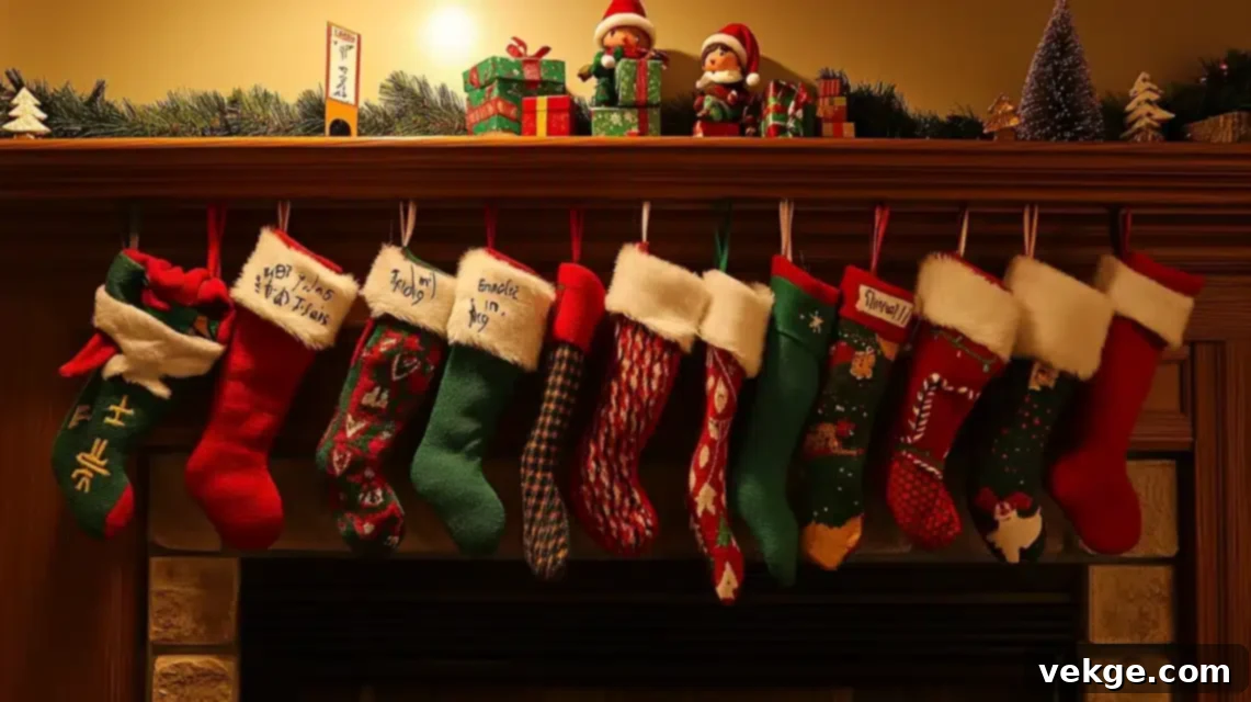 Elf on the Shelf hanging upside down from a fireplace mantel with upside-down Christmas stockings.
