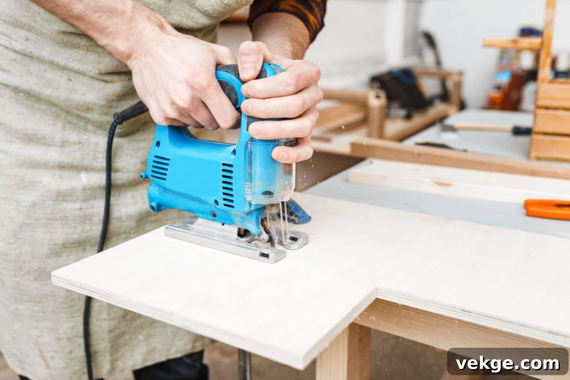 Jigsaw, a handheld saw used for curved cuts and intricate shapes in woodworking, priced $50-$200.