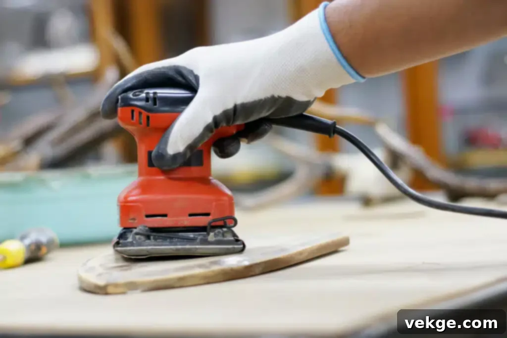 Belt sander, a power tool for rapid wood removal and surface leveling, typically $50-$200.