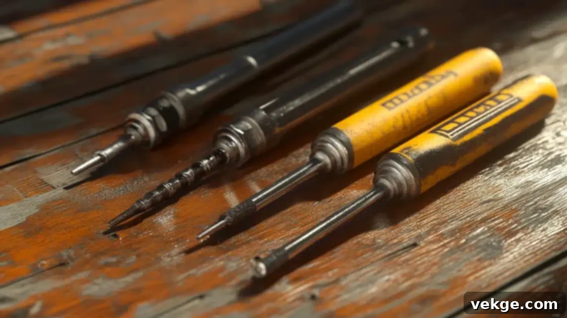 Screwdriver set, essential hand tools for driving and removing all types of screws, ranging from $20 to $80.