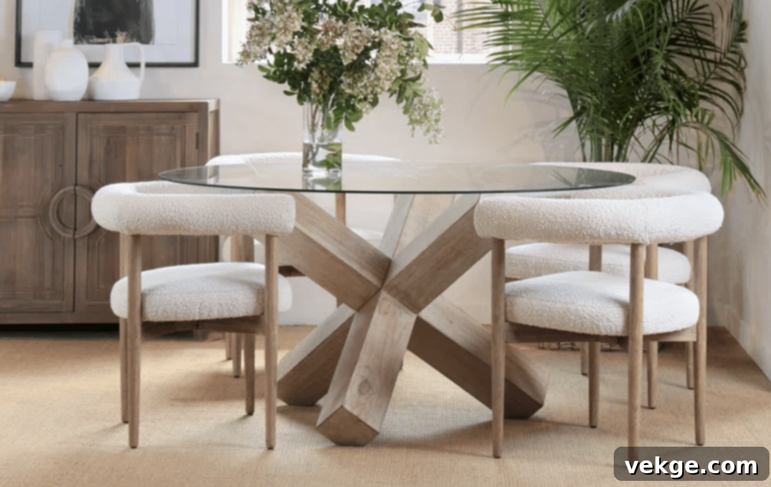 Jaonte_Round_Glass_Top_Solid_Wood_Base_Dining_Table