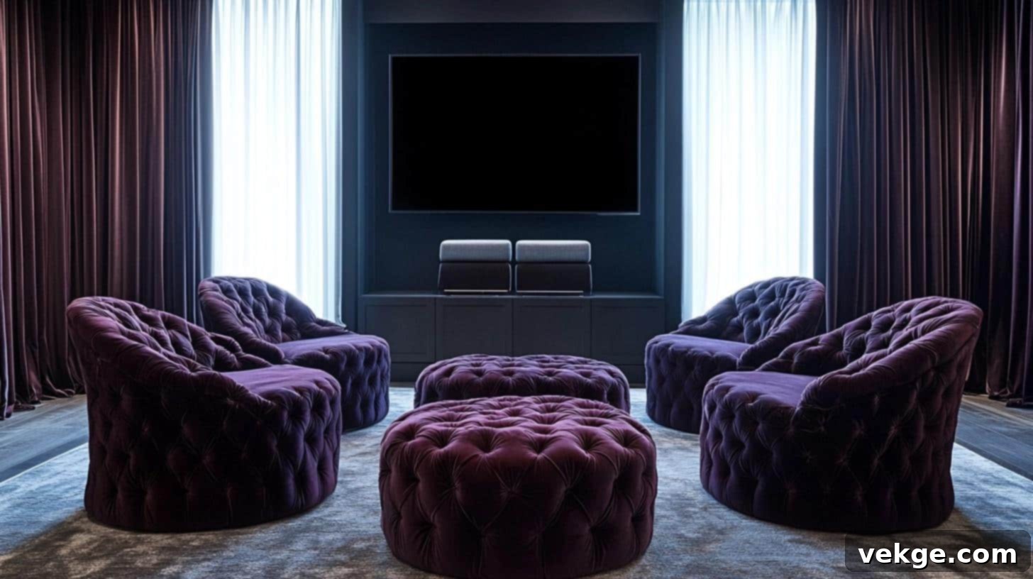 Velvet Curtains for Theatrical Vibes in media rooms