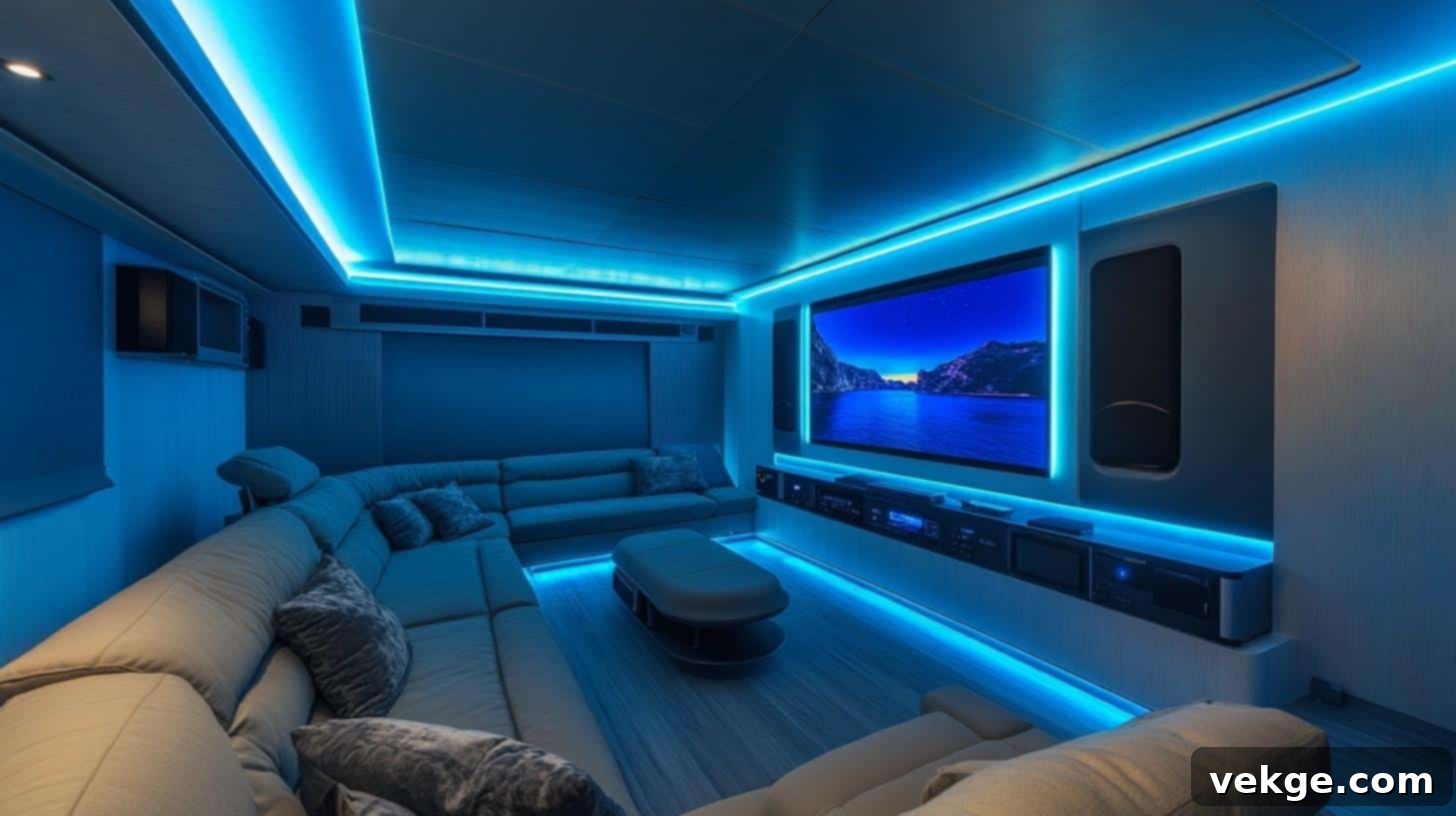 LED Strip Lighting for dynamic media room ambiance