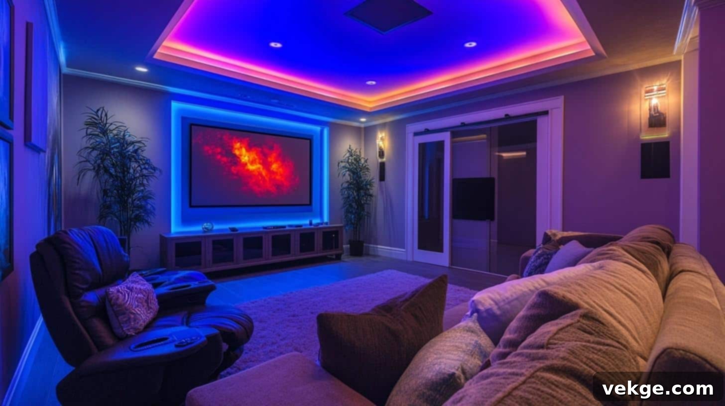 Color-Changing Wall Lights for dynamic media room ambiance