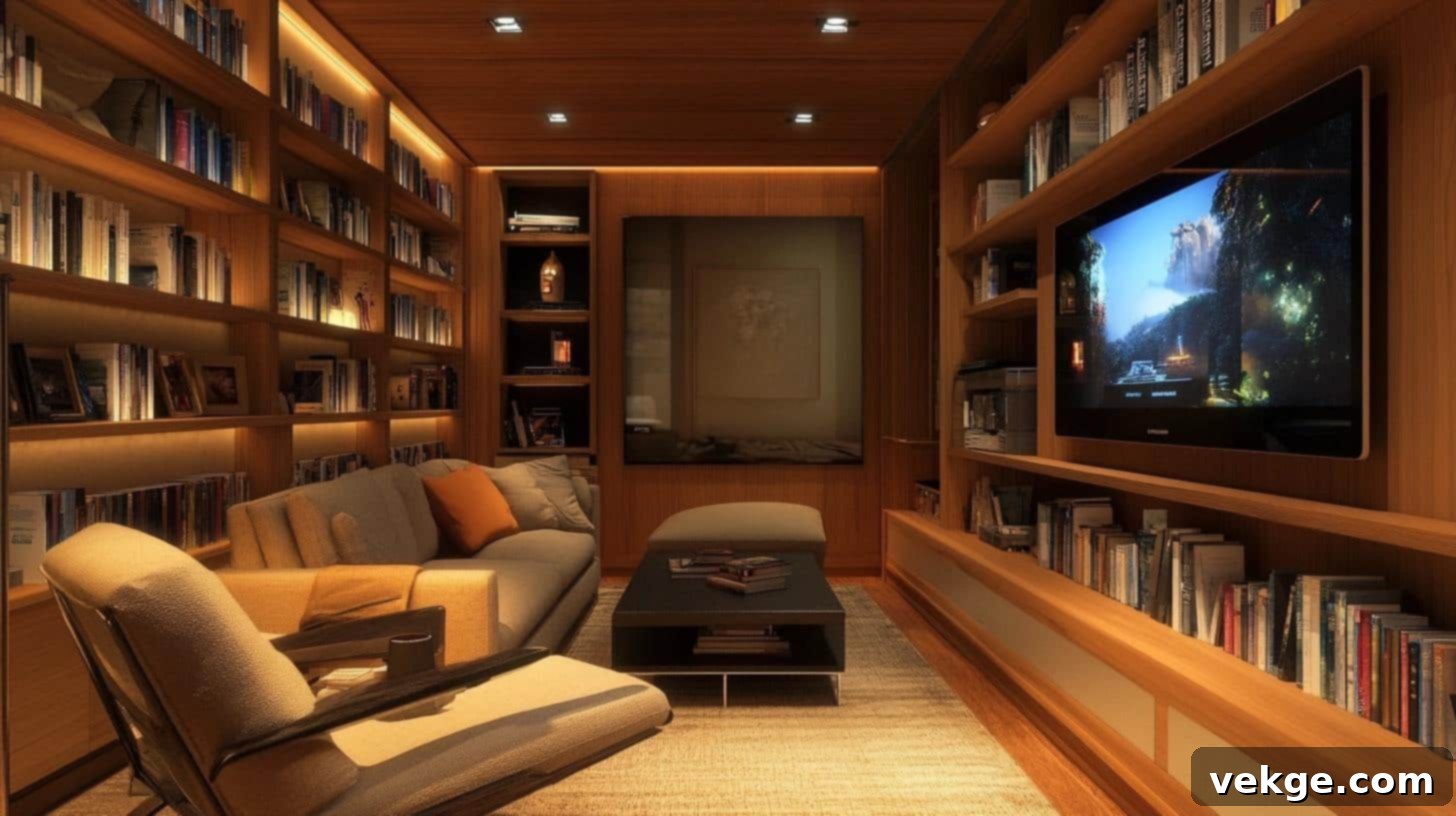 Media Room Library Combo for multi-functional spaces