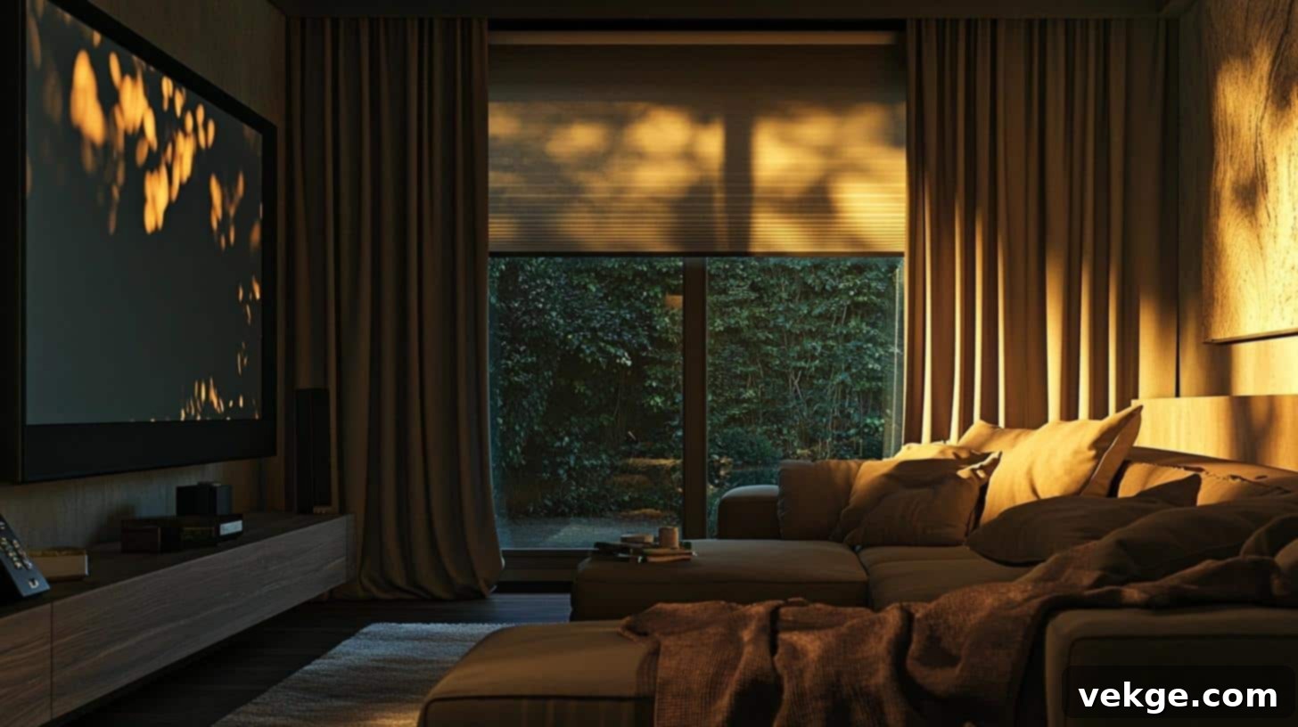 Window Treatment Station for optimal light control in media rooms