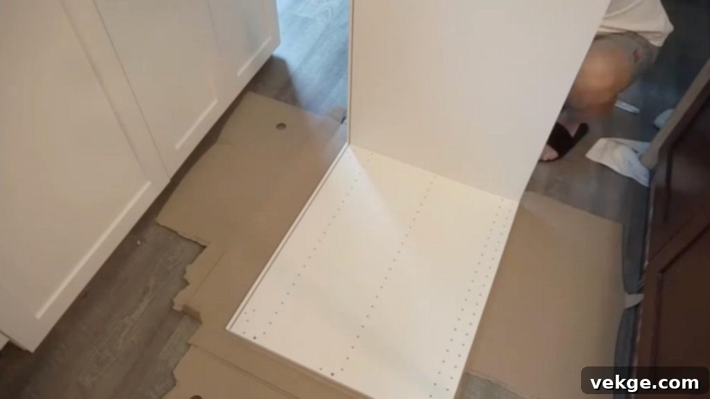 Remove Old Cabinets and Plan the Island Build