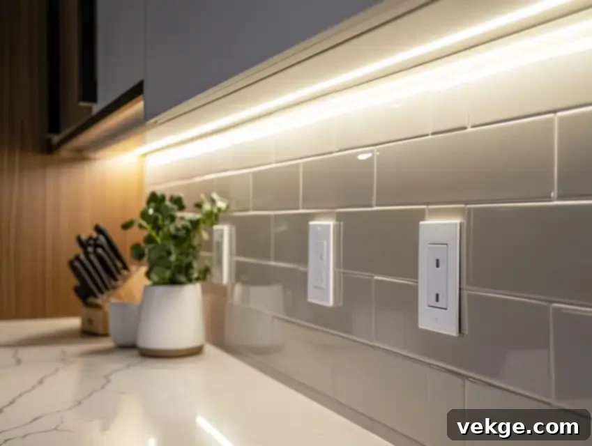 Recessed Backsplash Integration for Invisible Outlets