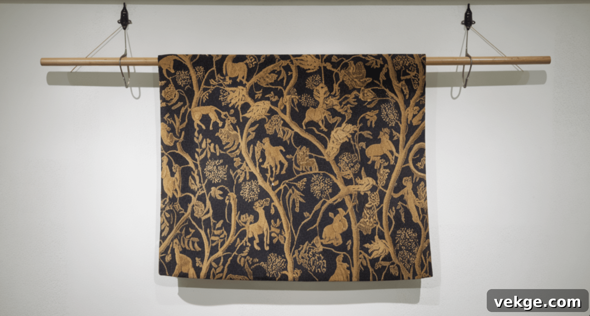 Finishing and Displaying Your Tapestry, showing different hanging options for textile art
