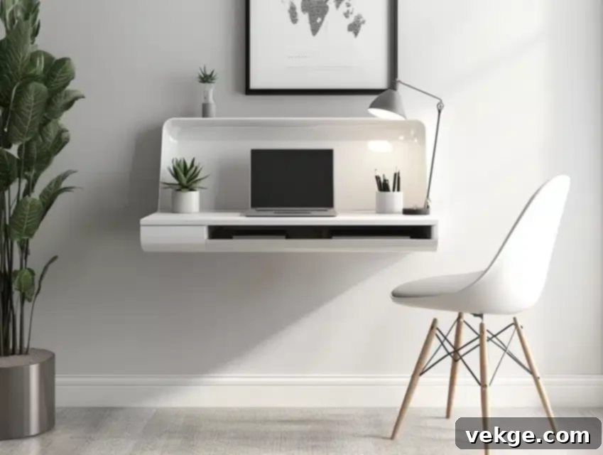 Minimalist Wall-Mounted Desk