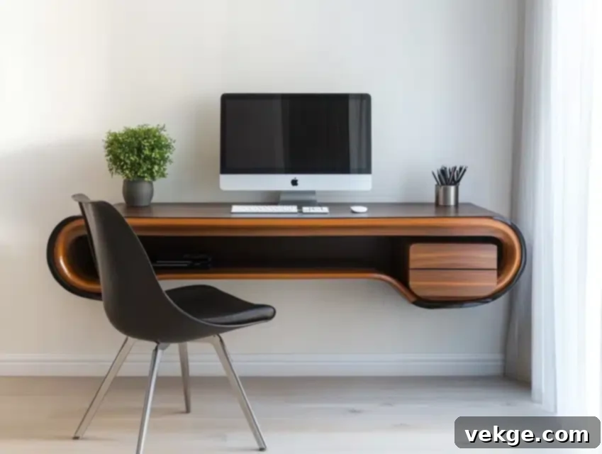 Floating Desk with Drawers