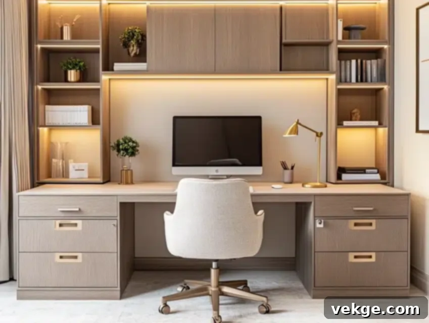 Custom Desk with Filing Drawers