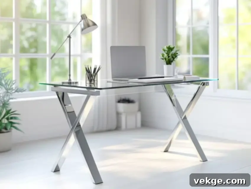 Desk with Glass Top