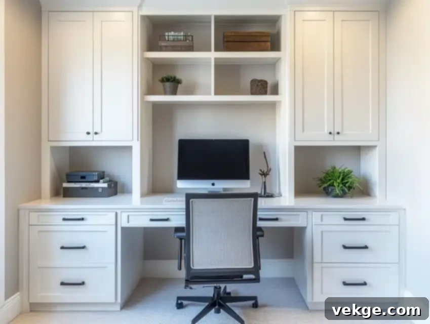 Built-In Desk with Cabinets
