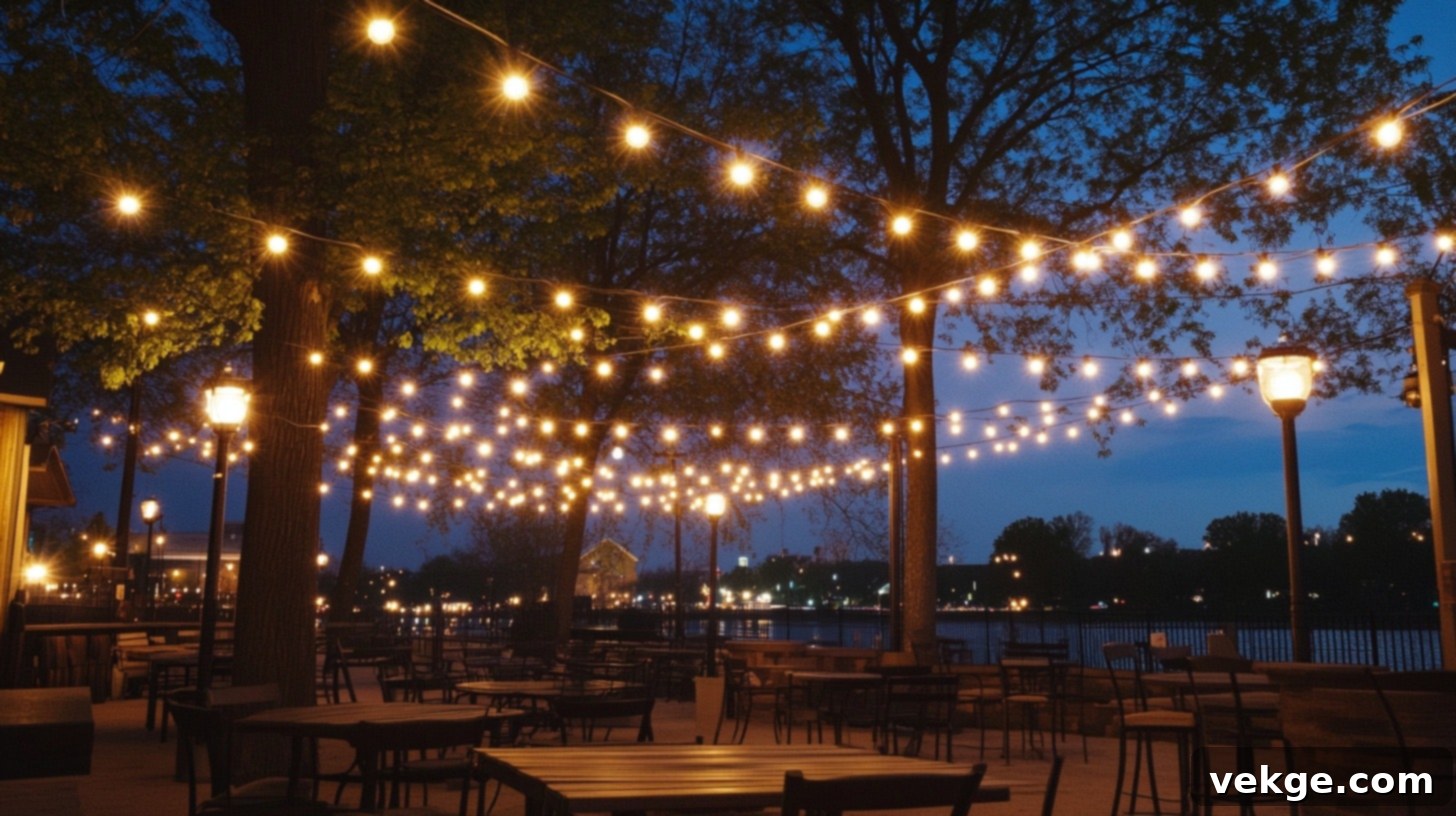 String Lights for Outdoor Eating Areas