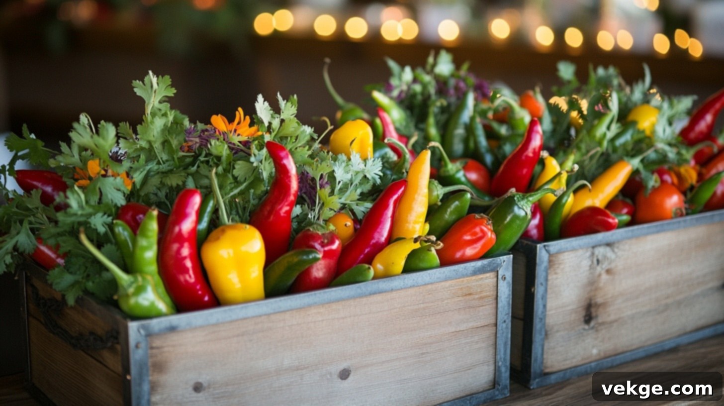 Chili Pepper-Themed Centerpieces