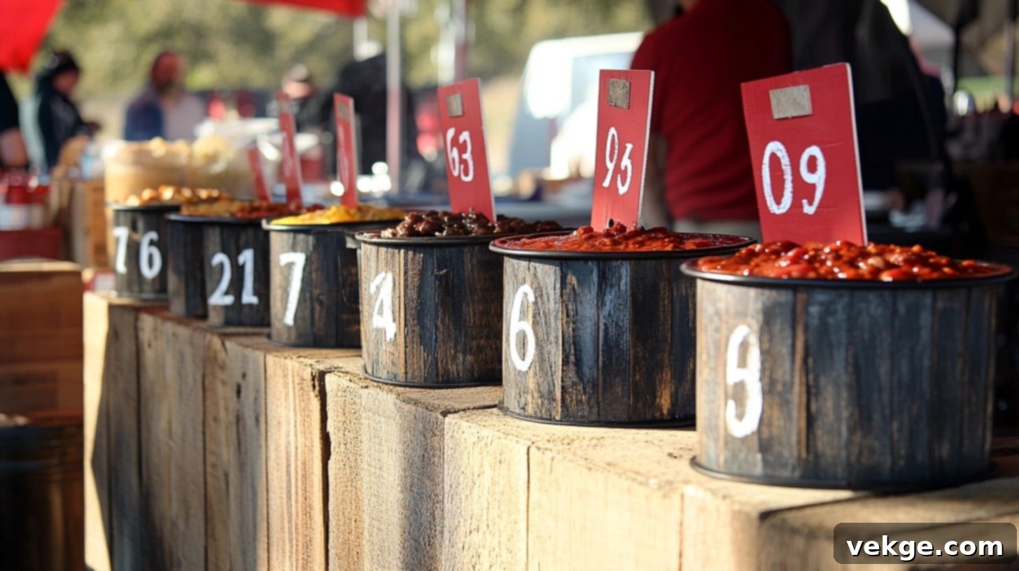 Numbered Signs for Each Chili Entry