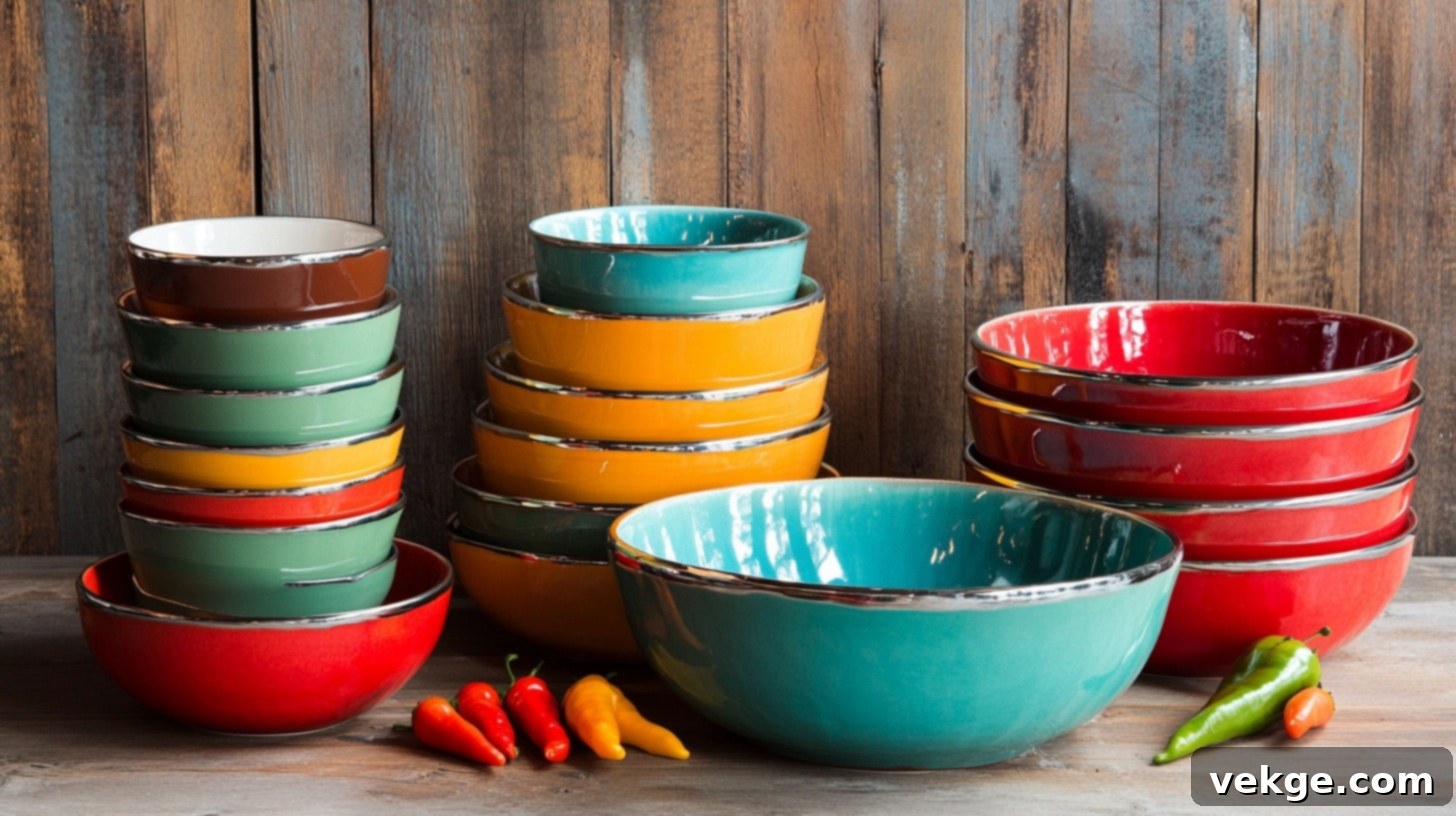 Colorful Serving Bowls and Pots