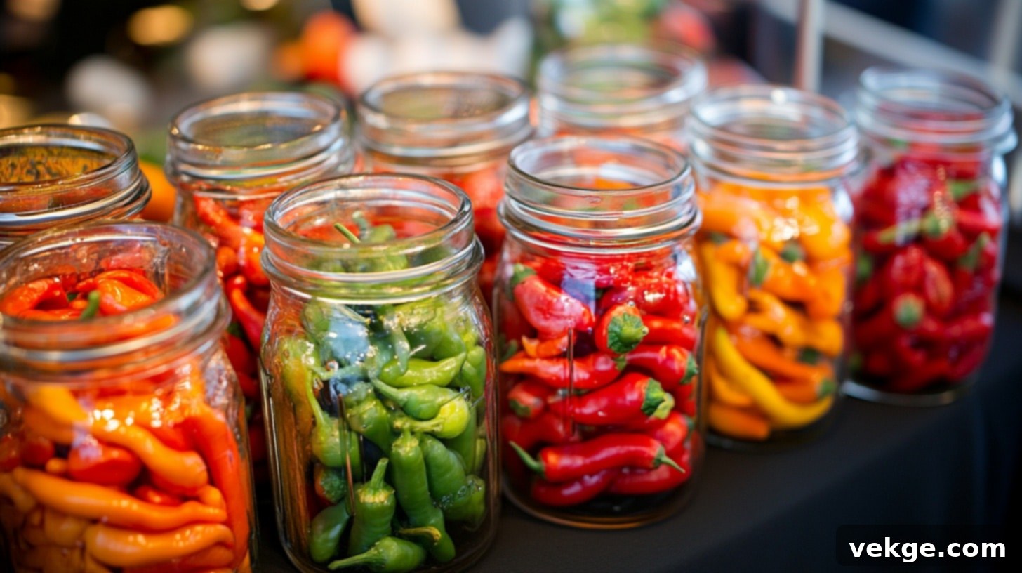 Label Jars with Red and Green Peppers