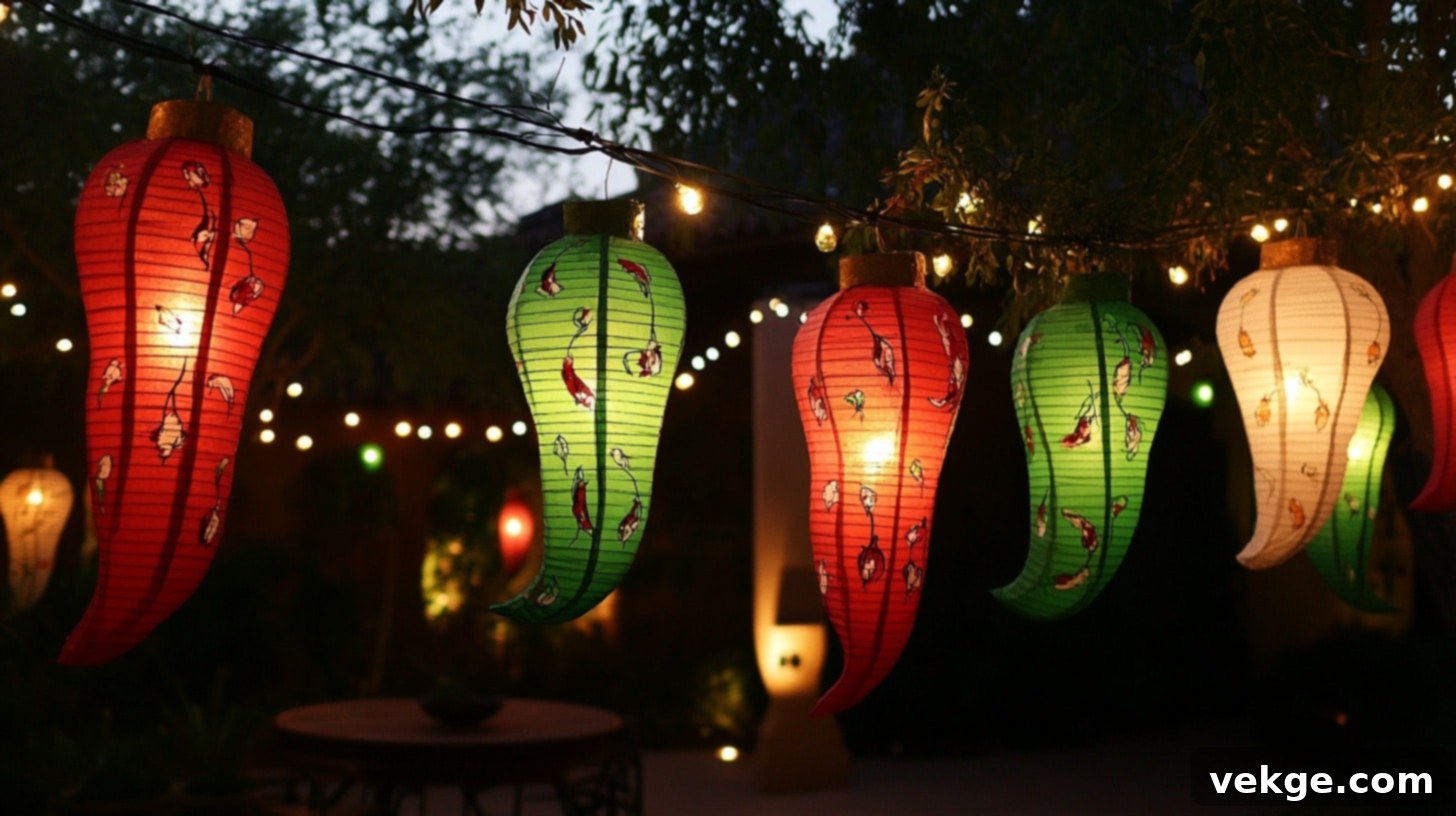 Chili-Themed Paper Lanterns