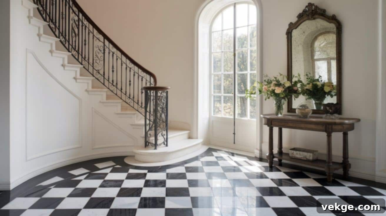 Checkerboard Marble Flooring