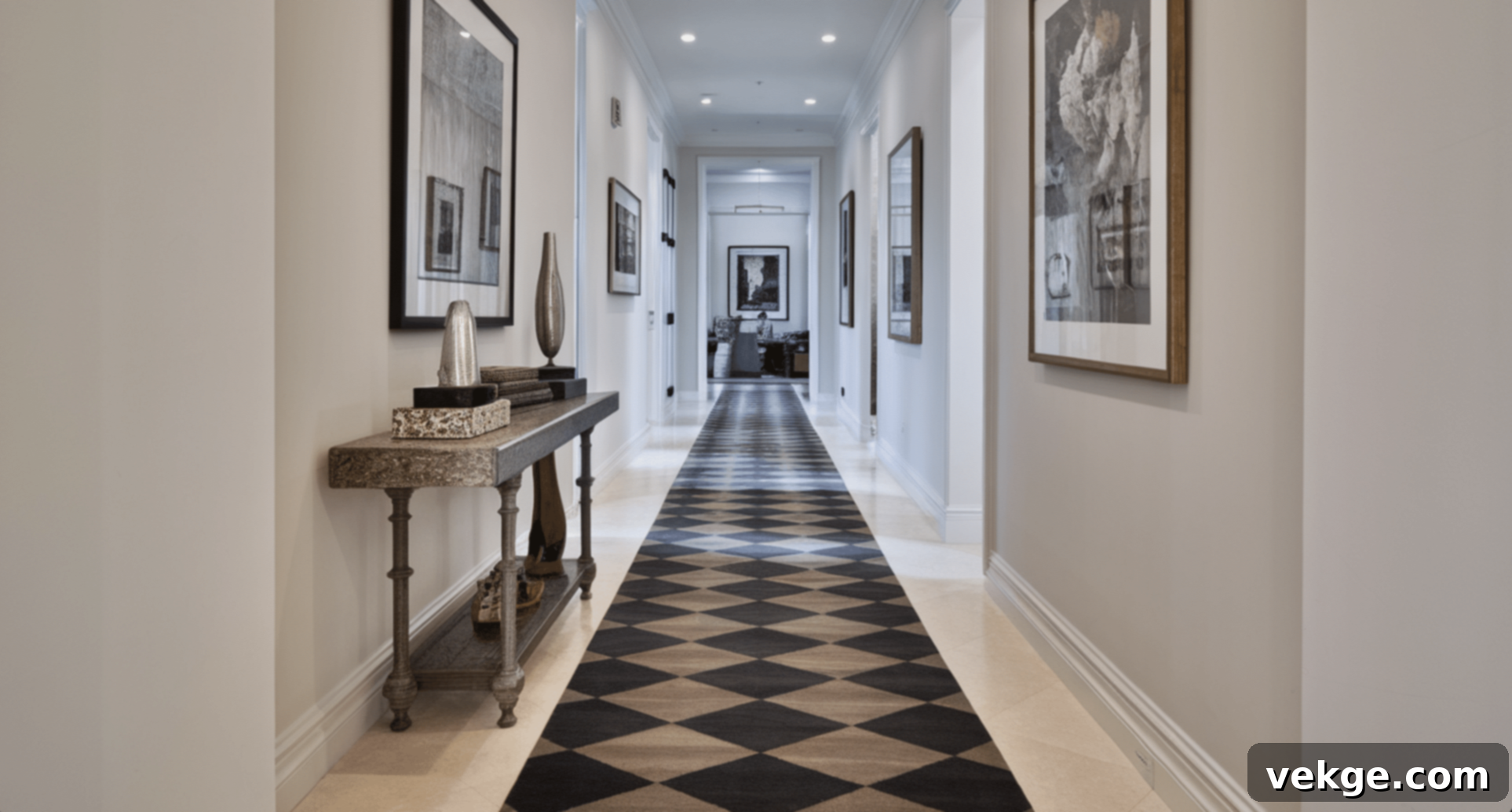 Long Checkered Hallway Runner