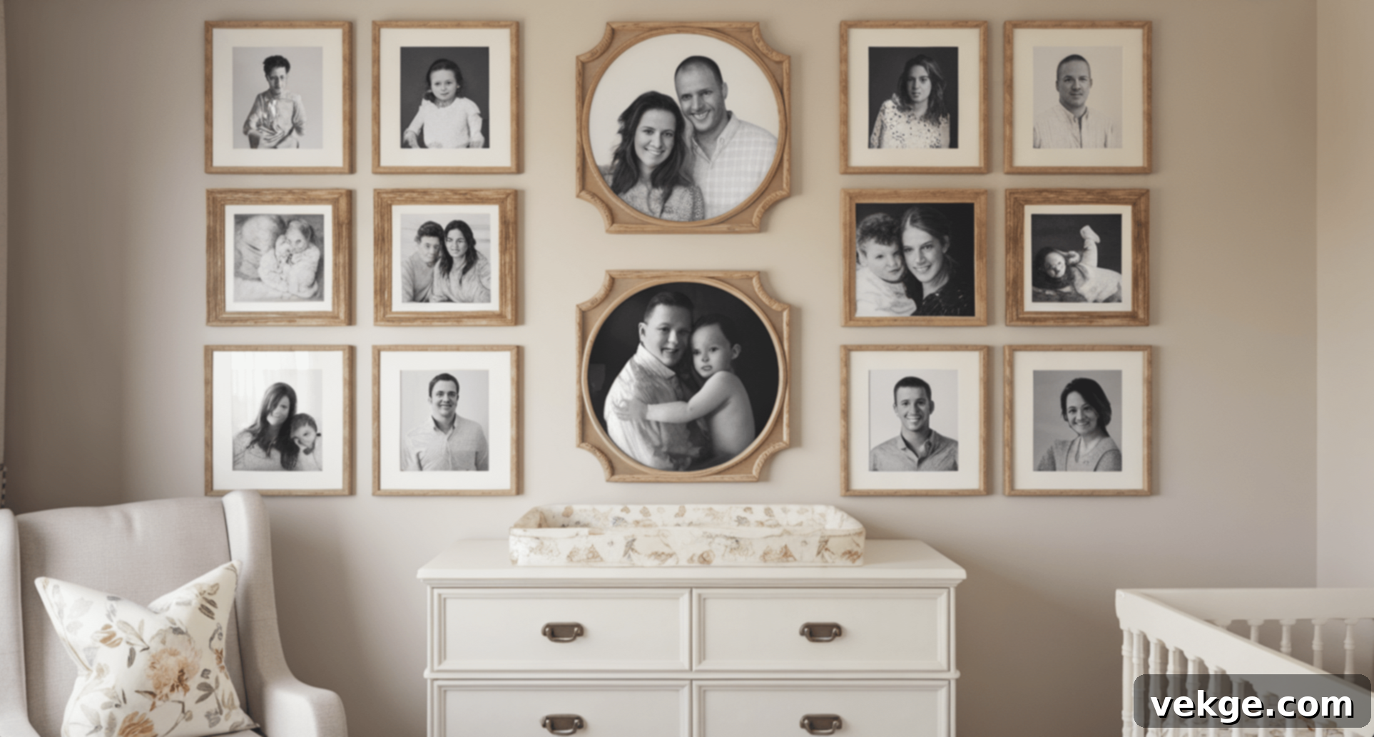 Gallery Wall with Family Portraits