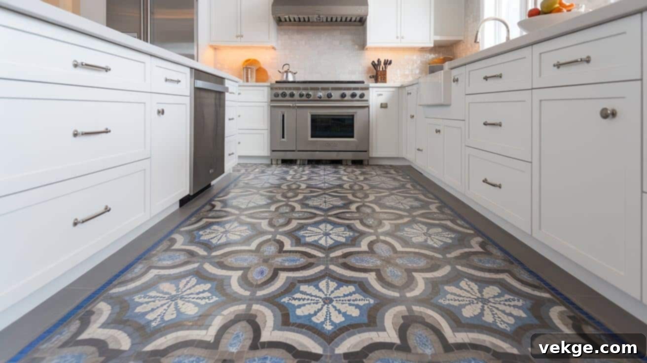 Custom Mosaic Tile Flooring for Personalized Kitchens