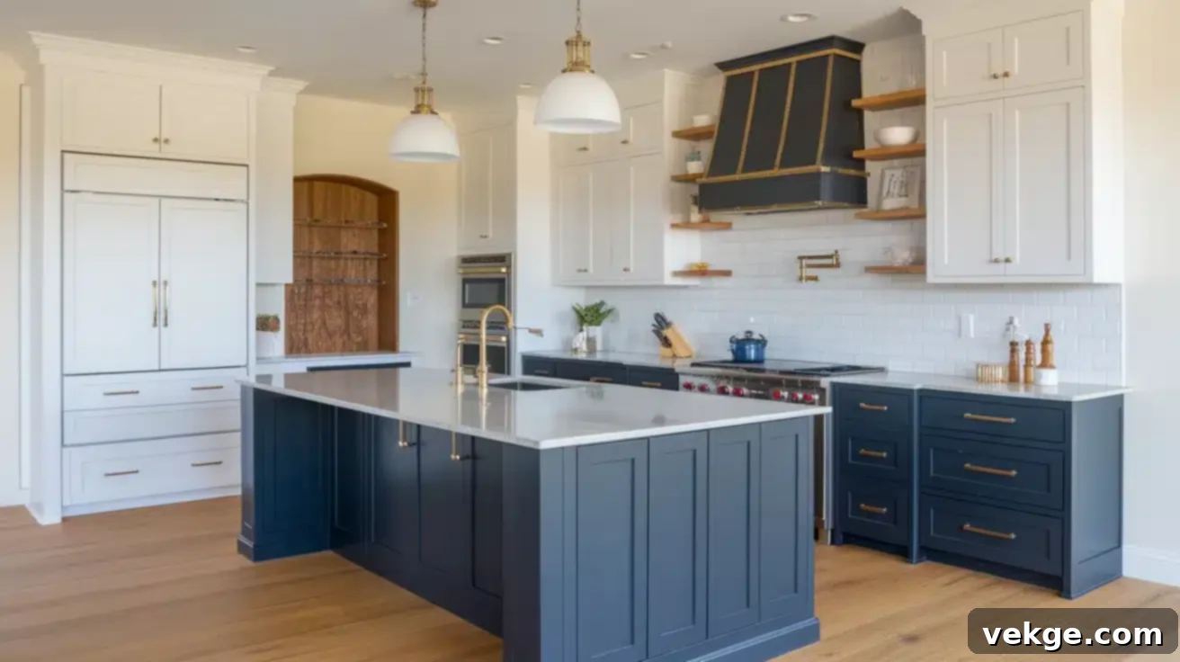 Bold Two-Tone Kitchen Cabinets Design