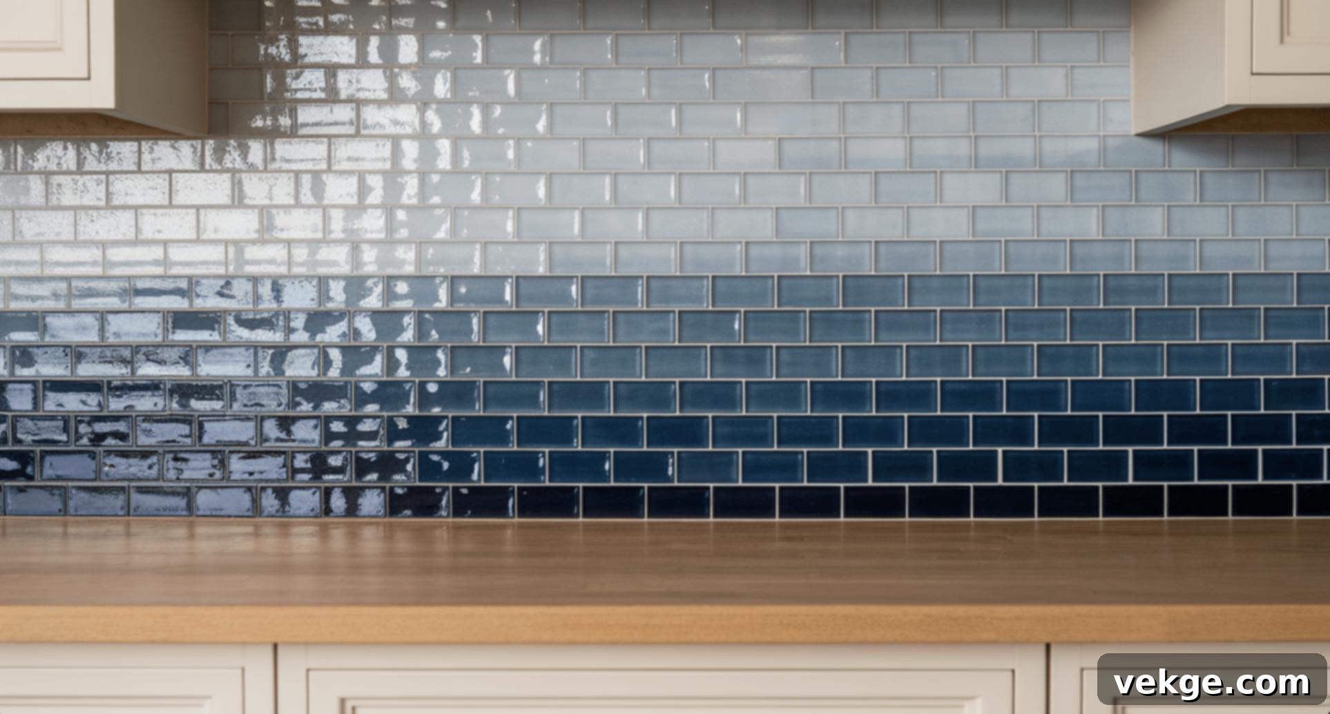 Gradient or Ombre Tiles Backsplash Artistic Blending