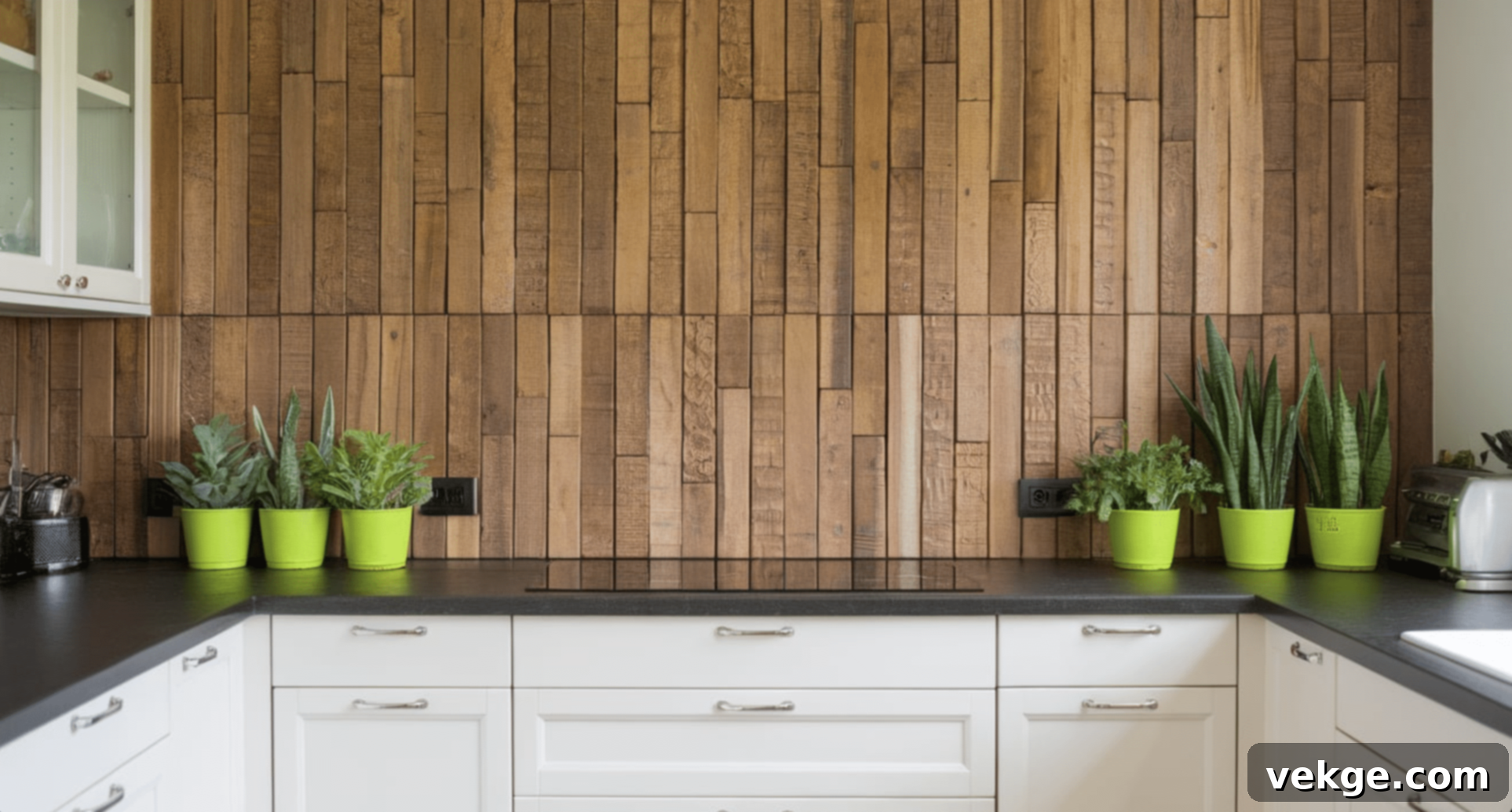 Wood Panel Kitchen Backsplash Rustic Scandinavian