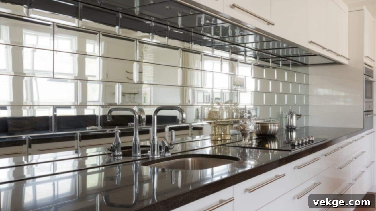 Mirror Backsplash for Kitchen Brightness and Space