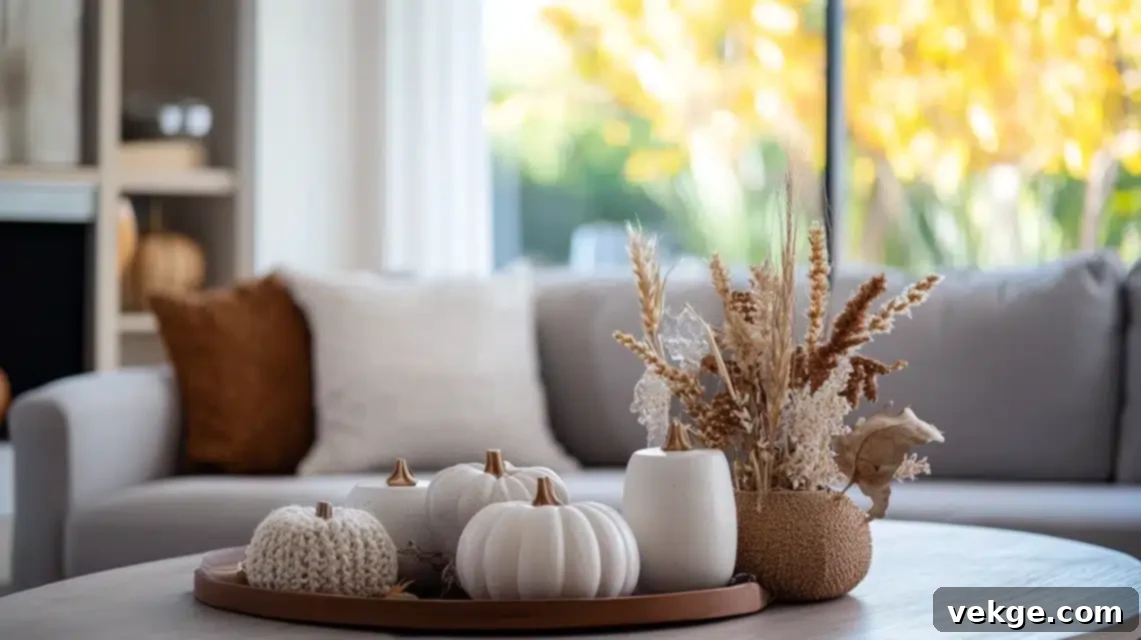 Minimalist fall arrangements and decor