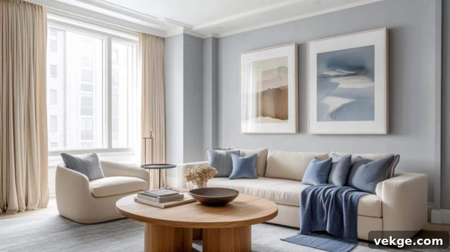 Benjamin Moore Gentle Gray creating a stylish and calm living room