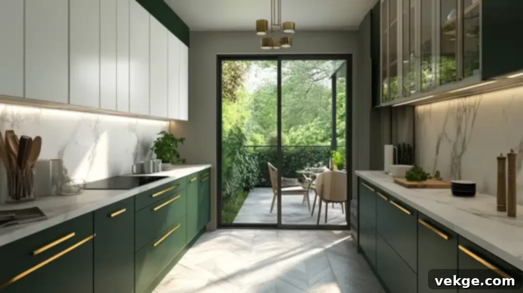 Dard Hunter Green Kitchen Cabinets