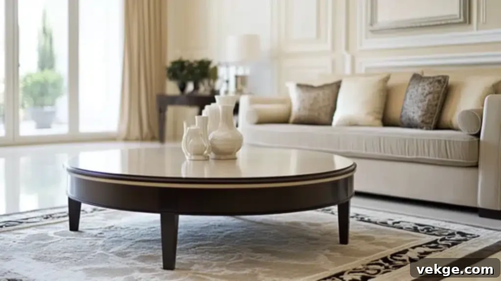 French Contemporary Round Coffee Table
