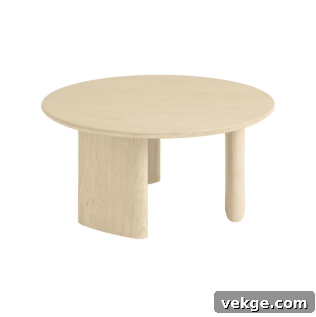 World Market Zeke Round Brushed Oatmeal Coffee Table