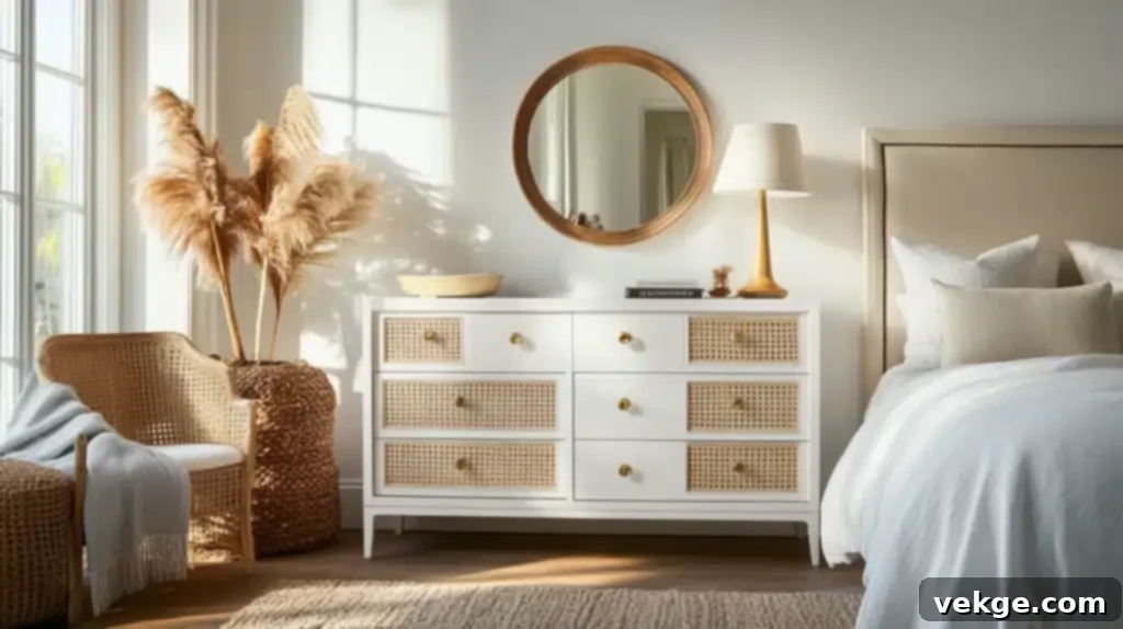Ava Regency Caned 7-Drawer Dresser