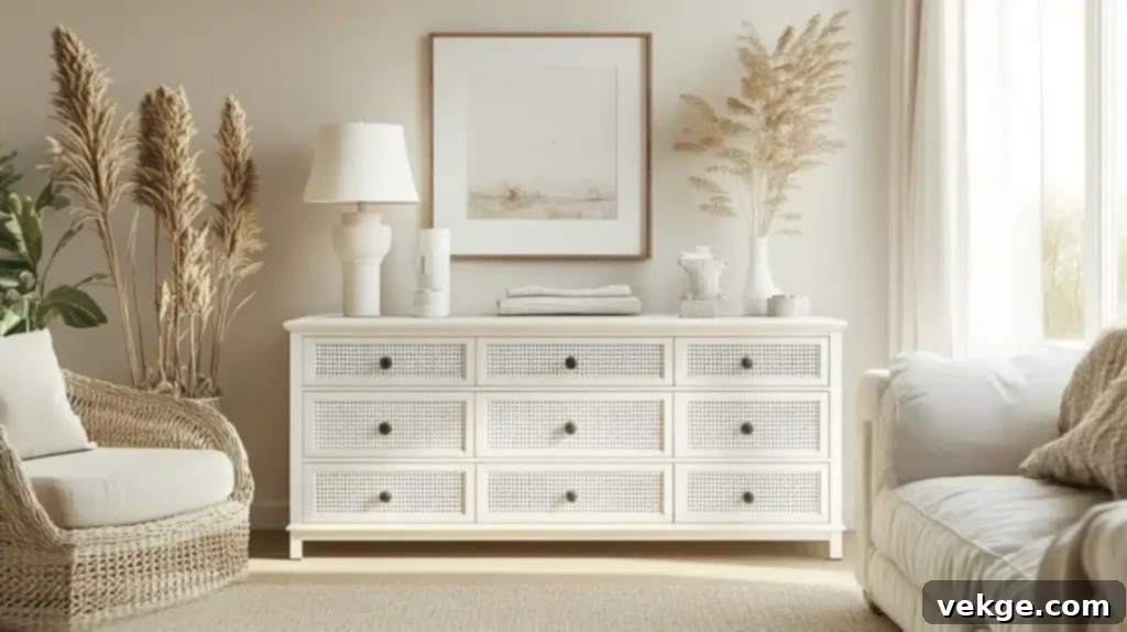 Bella Depot Rattan Dresser with 6 Drawers