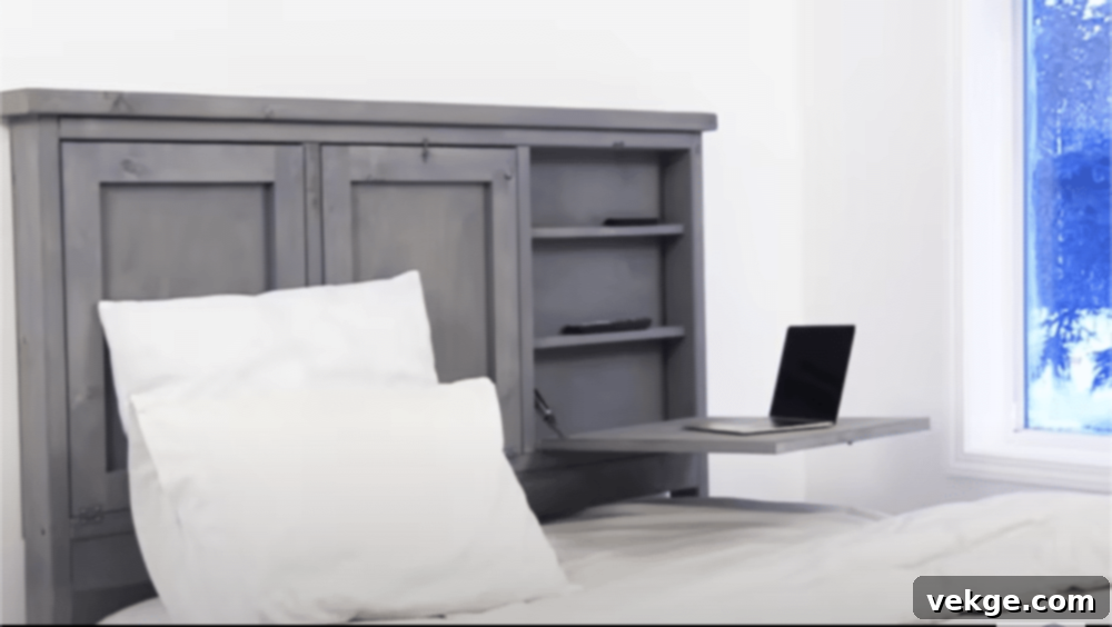 Building a Headboard with Storage and Pull-Down Trays