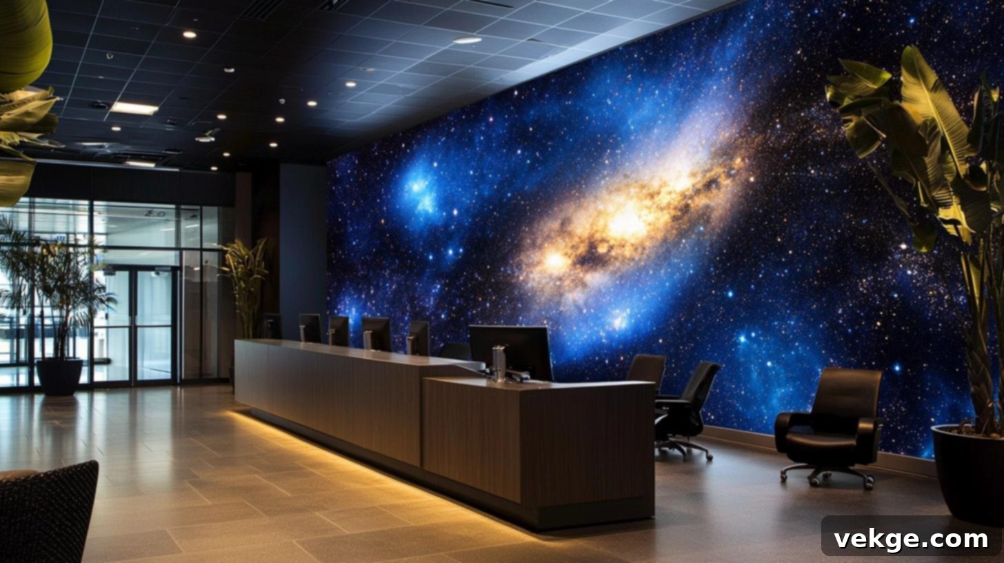 Stunning Office with Night Sky Wall Mural