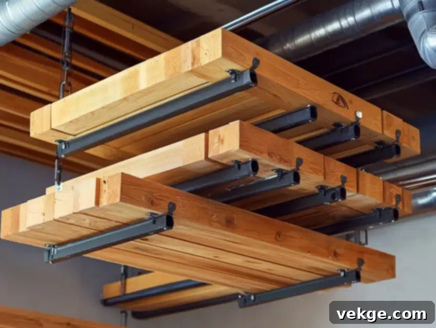 Overhead Lumber Organization