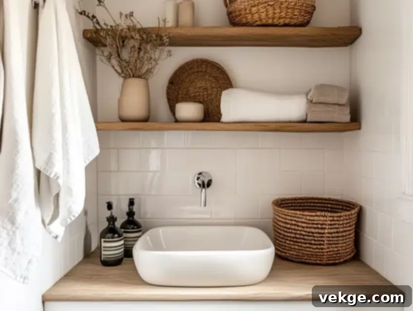 Soft White paint color in a small bathroom for an airy feel